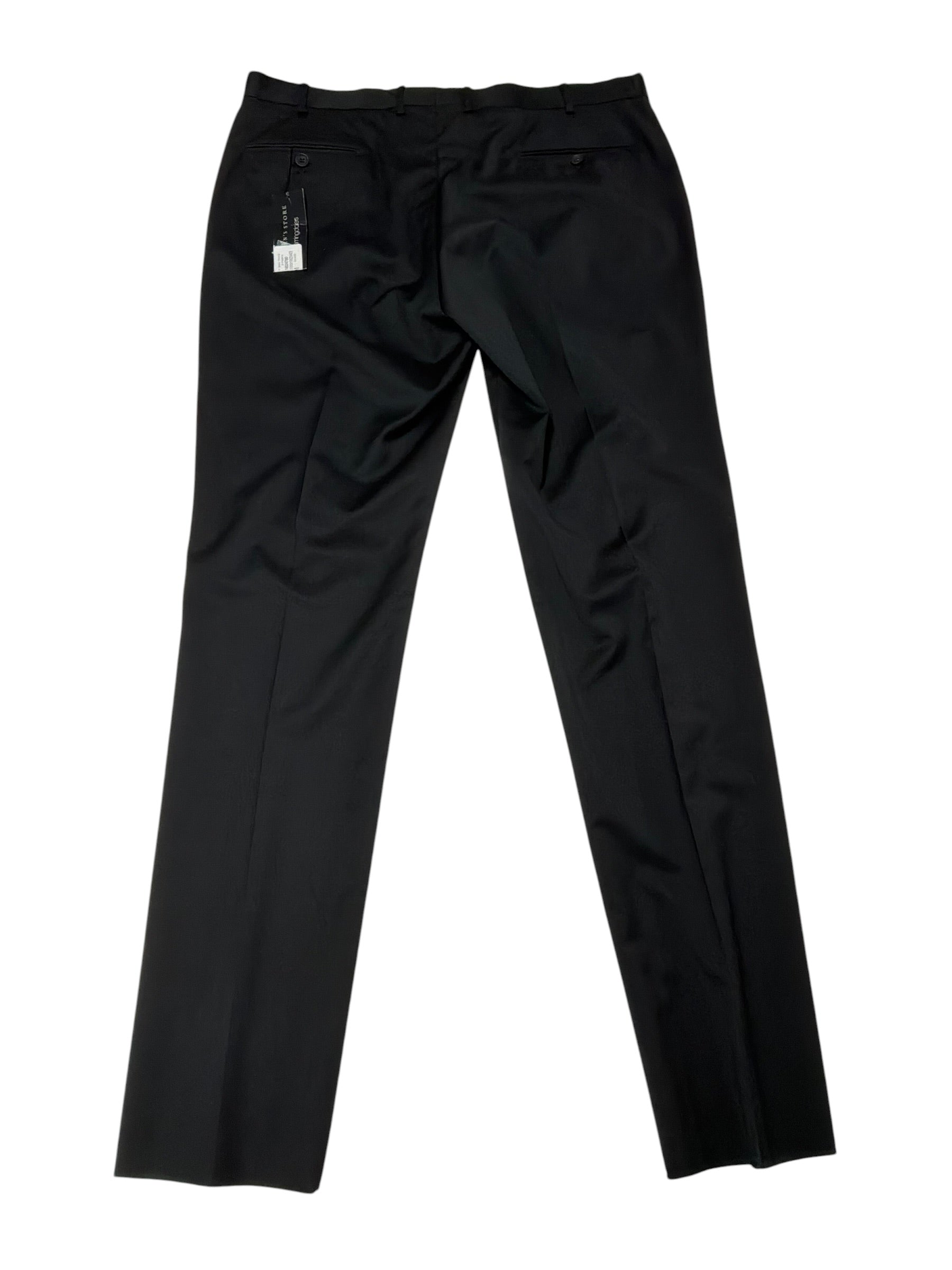 The Men's Store Regular fit Wool Dress Pants Size 38 Black Solid