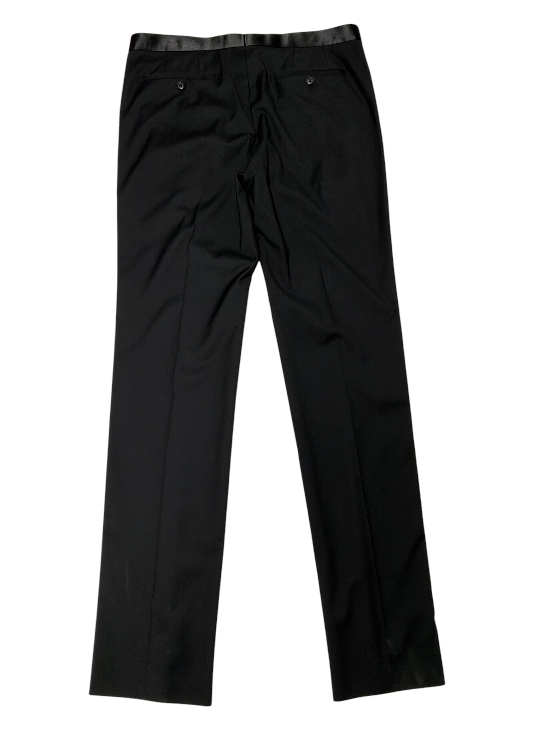 John Varvatos Mens Slim fit Tuxedo Pants Size 33 Wool  Black Solid