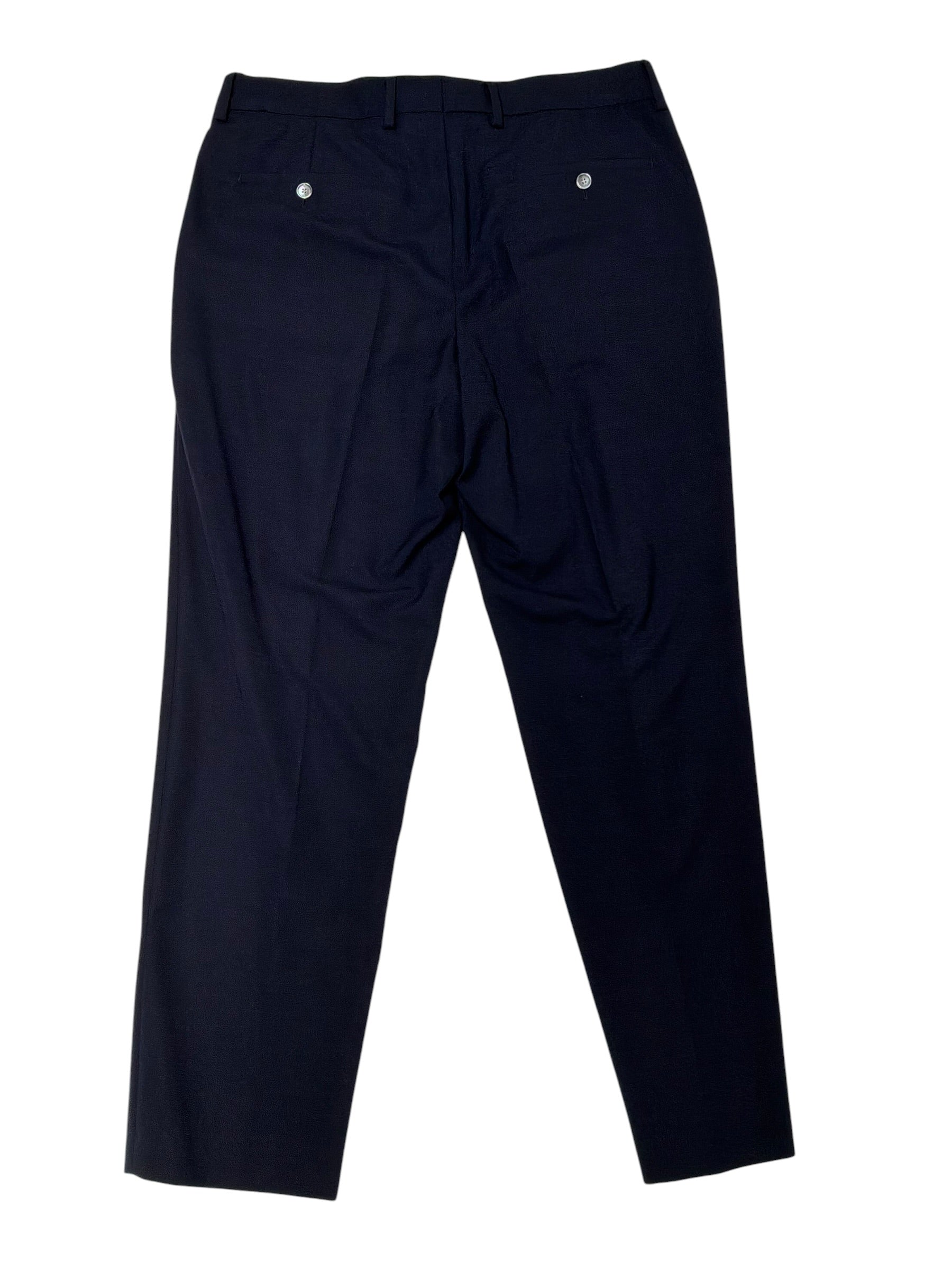 Hugo Boss Mens Regular fit Wool Knit Dress Pants 34 / 30 Navy Blue Solid