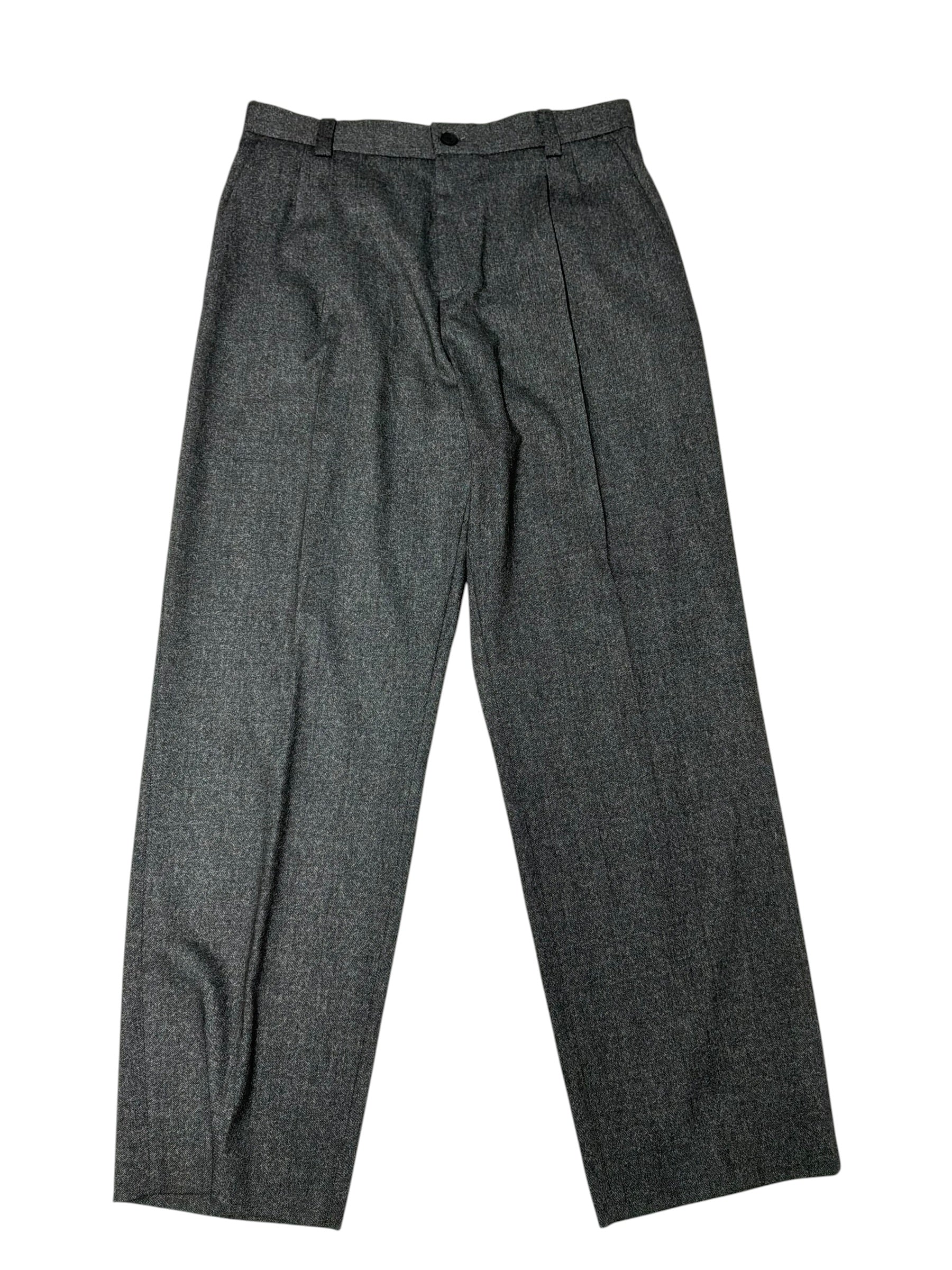 Hugo Boss Mens Regular fit Knit Pleated Dress Pants 32 / 30 Grey Solid