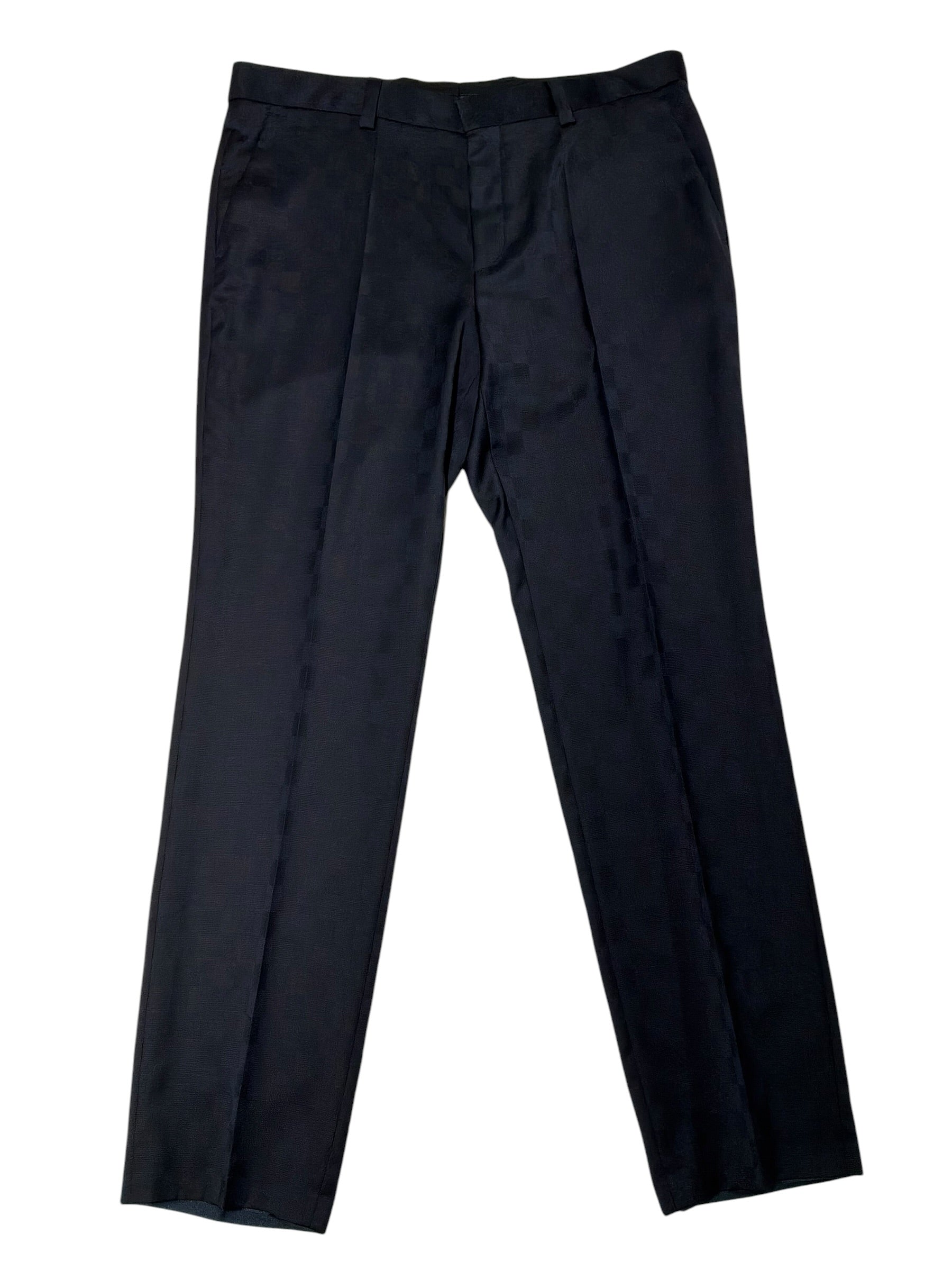 Hugo Boss Mens Slim fit Wool Dress Pants Size 32 Navy Blue Checkered