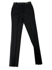 Adam Baker Mens Slim fit 2 Piece Tuxedo Suit 36 R / 28 Waist Black Solid Wool
