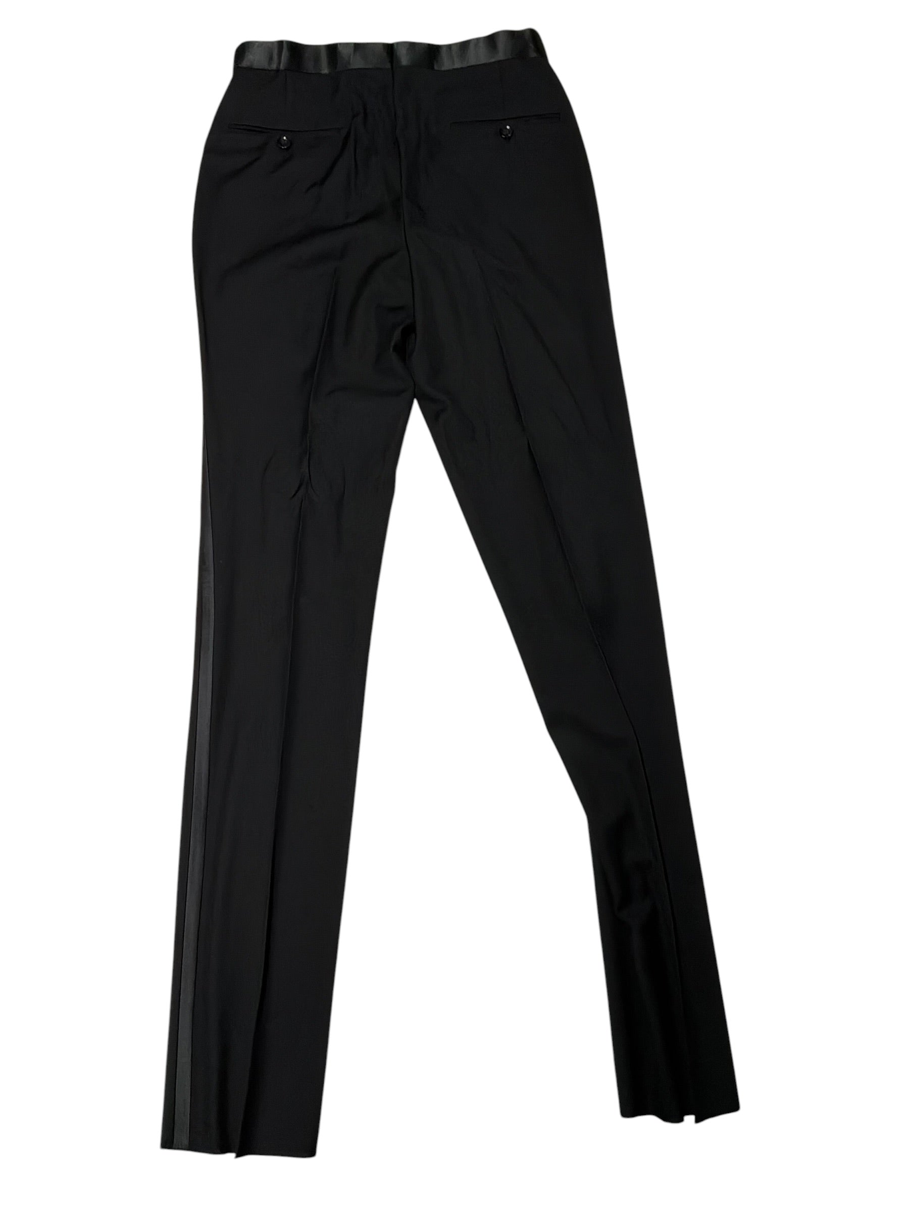 Adam Baker Mens Slim fit 2 Piece Tuxedo Suit 36 R / 28 Waist Black Solid Wool