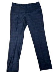 Gino Vitale Mens Regular fit Vested 3 Piece Suit 48 R / 42 Waist Navy Blue Plaid