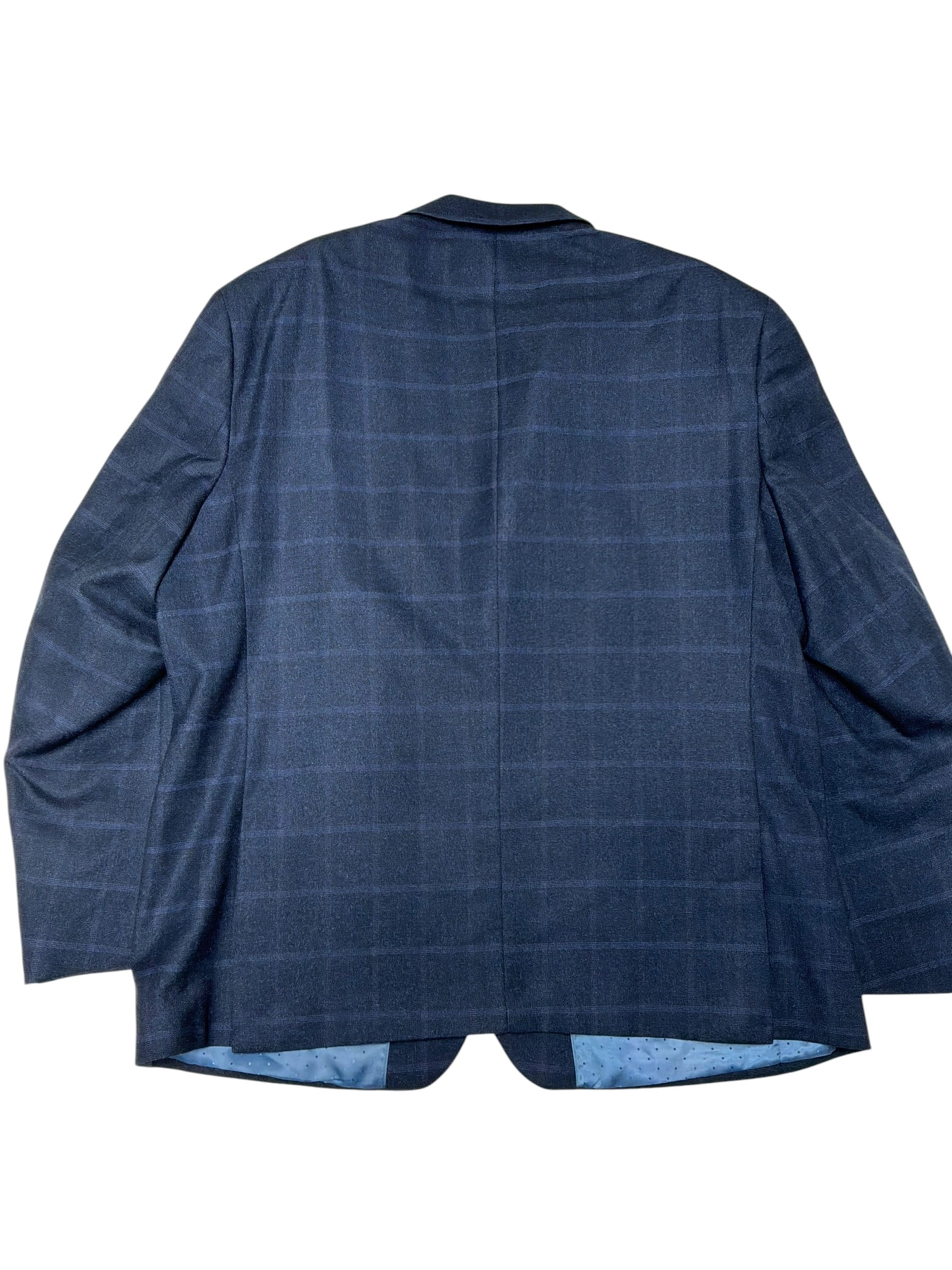 Gino Vitale Mens Regular fit Vested 3 Piece Suit 48 R / 42 Waist Navy Blue Plaid