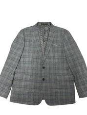 Nick Graham Mens Slim fit Suit Jacket Blazer 44 R Grey Plaid Stretch