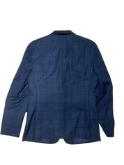 Nick Graham Mens Slim fit Suit Jacket Blazer 36 R Blue Plaid Stretch