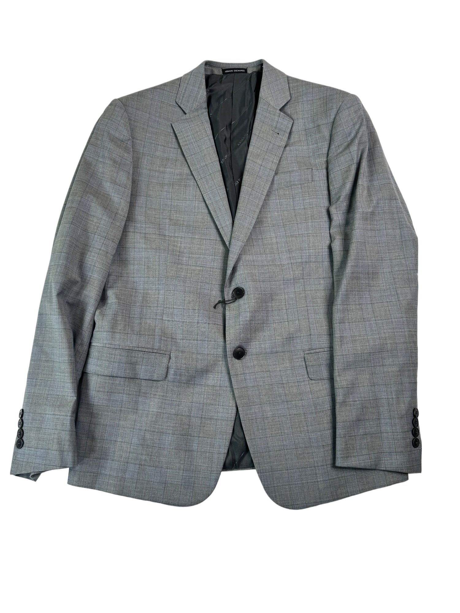 AX Armani Exchange Slim Fit Men's Grey Blue Plaid 40R Sport Coat