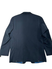 Andrew Marc Mens Slim fit Suit Jacket Blazer 42 L Navy Blue Solid Stretch