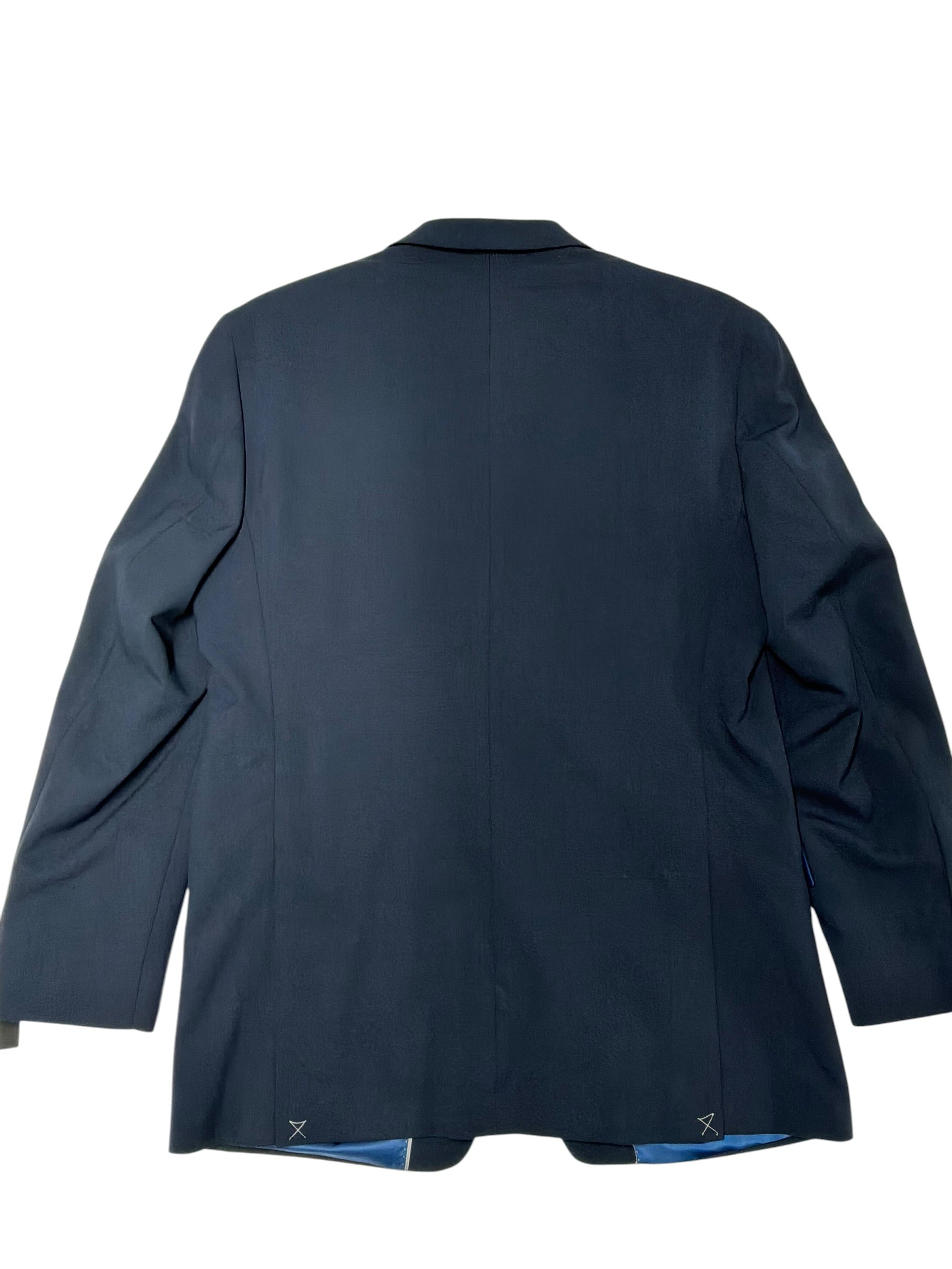 Andrew Marc Mens Slim fit Suit Jacket Blazer 42 L Navy Blue Solid Stretch