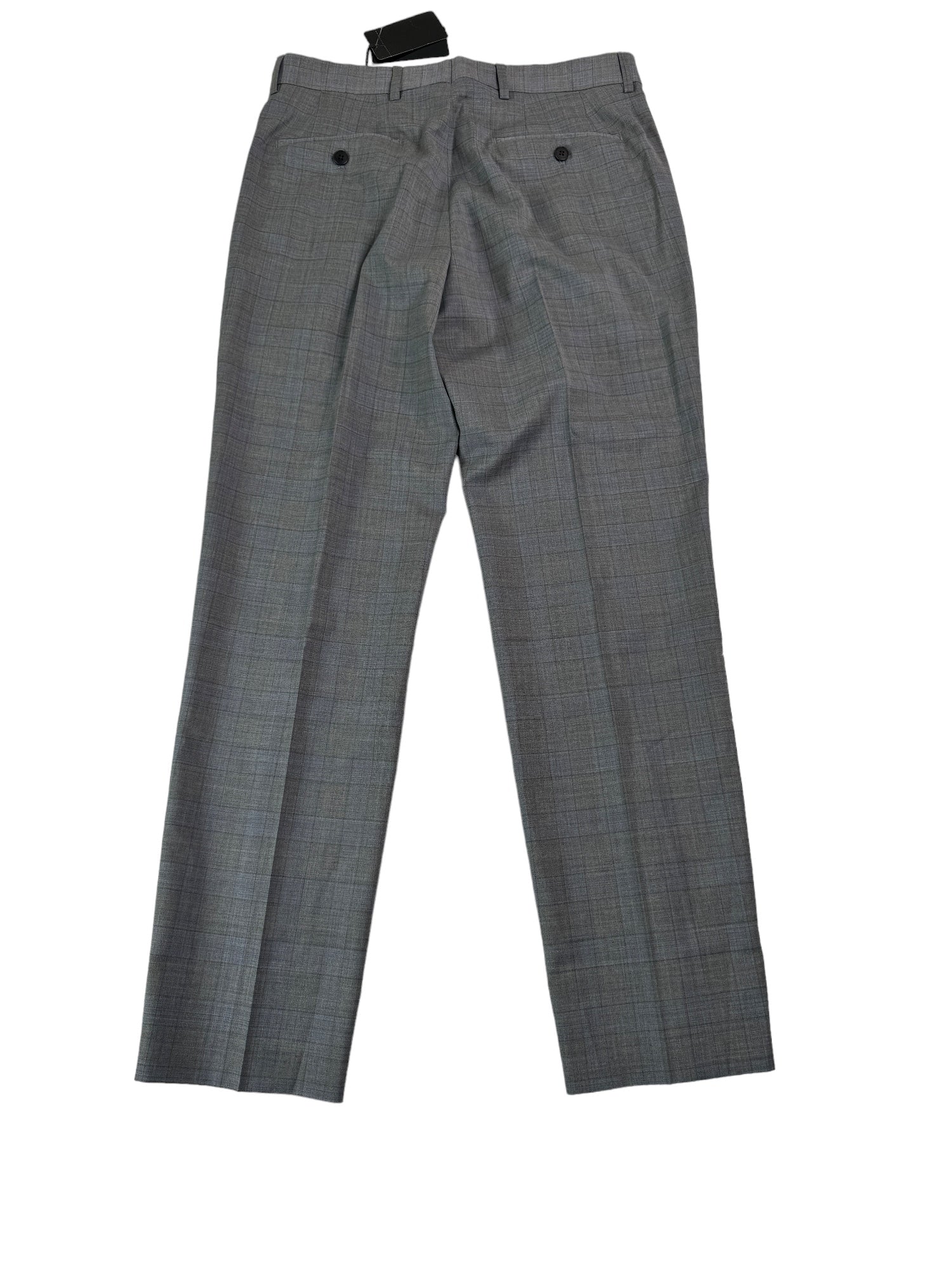 AX Armani Exchange Slim Fit Men's Grey Blue Plaid Dress Pants 36 x 34 Wool