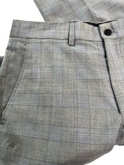 AX Armani Exchange Slim Fit Men's Grey Blue Plaid Dress Pants 32 x 32 Wool