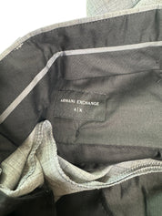 AX Armani Exchange Slim Fit Men's Grey Blue Plaid Dress Pants 32 x 32 Wool