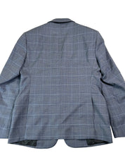 AX Armani Exchange Slim Fit Mens Blue Plaid Suit Jacket 36S Sport Coat Wool