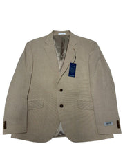 Perry Ellis Mens Modern fit Suit Jacket Blazer 46 S Seersucker Tan Check