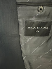 AX Armani Exchange Mens Dark Charcoal Pinstripe Suit Jacket 44R