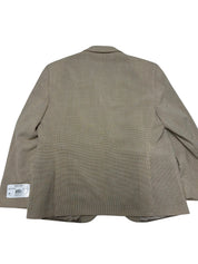Perry Ellis Mens Modern fit Suit Jacket Blazer 46 S Seersucker Tan Check