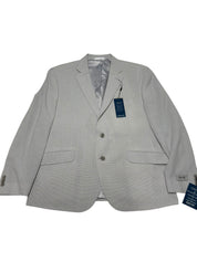 Perry Ellis Mens Modern fit Suit Jacket Blazer 36 R Seersucker Light Grey Check