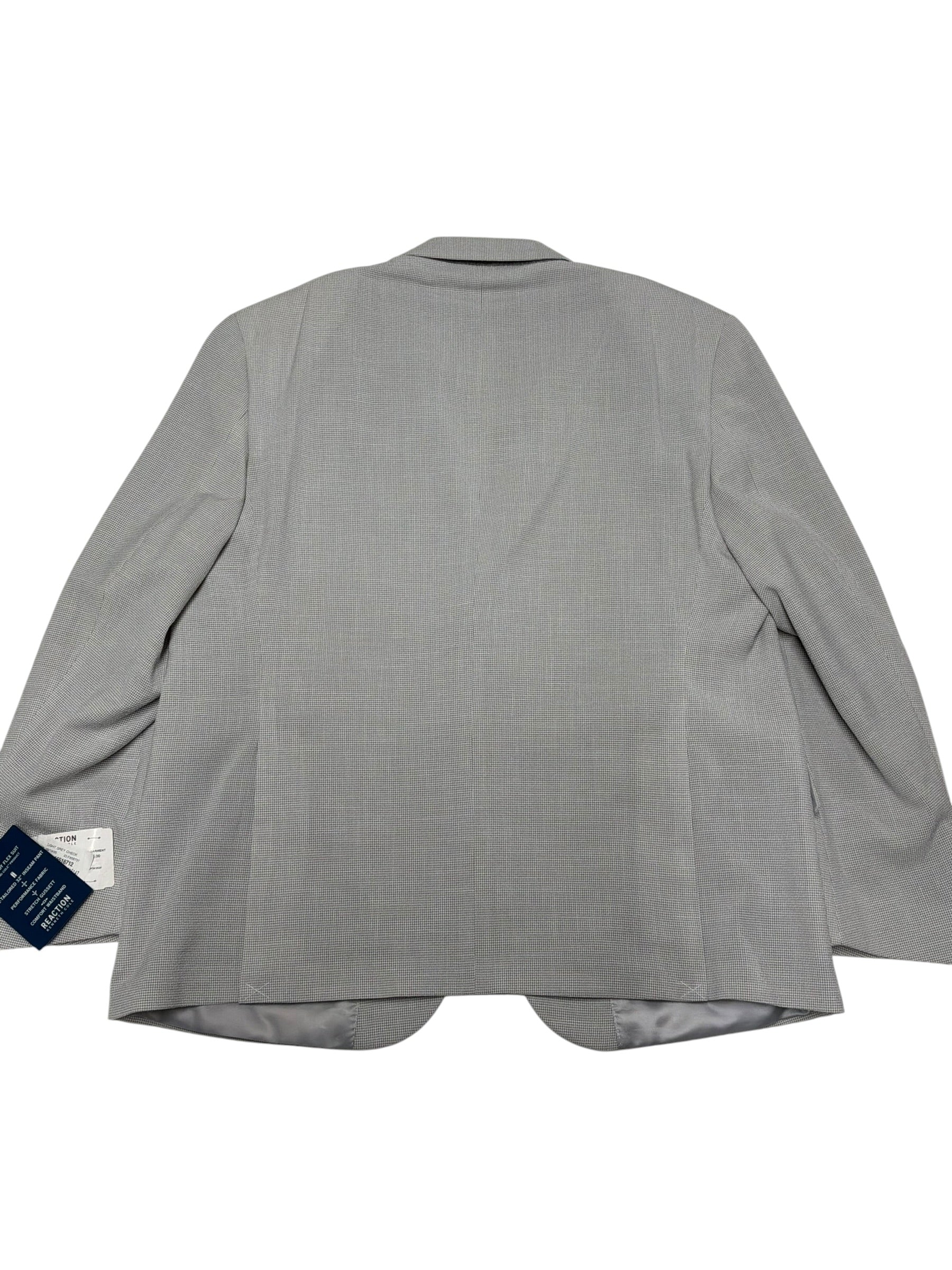 Perry Ellis Mens Modern fit Suit Jacket Blazer 46 S Seersucker Light Grey Check