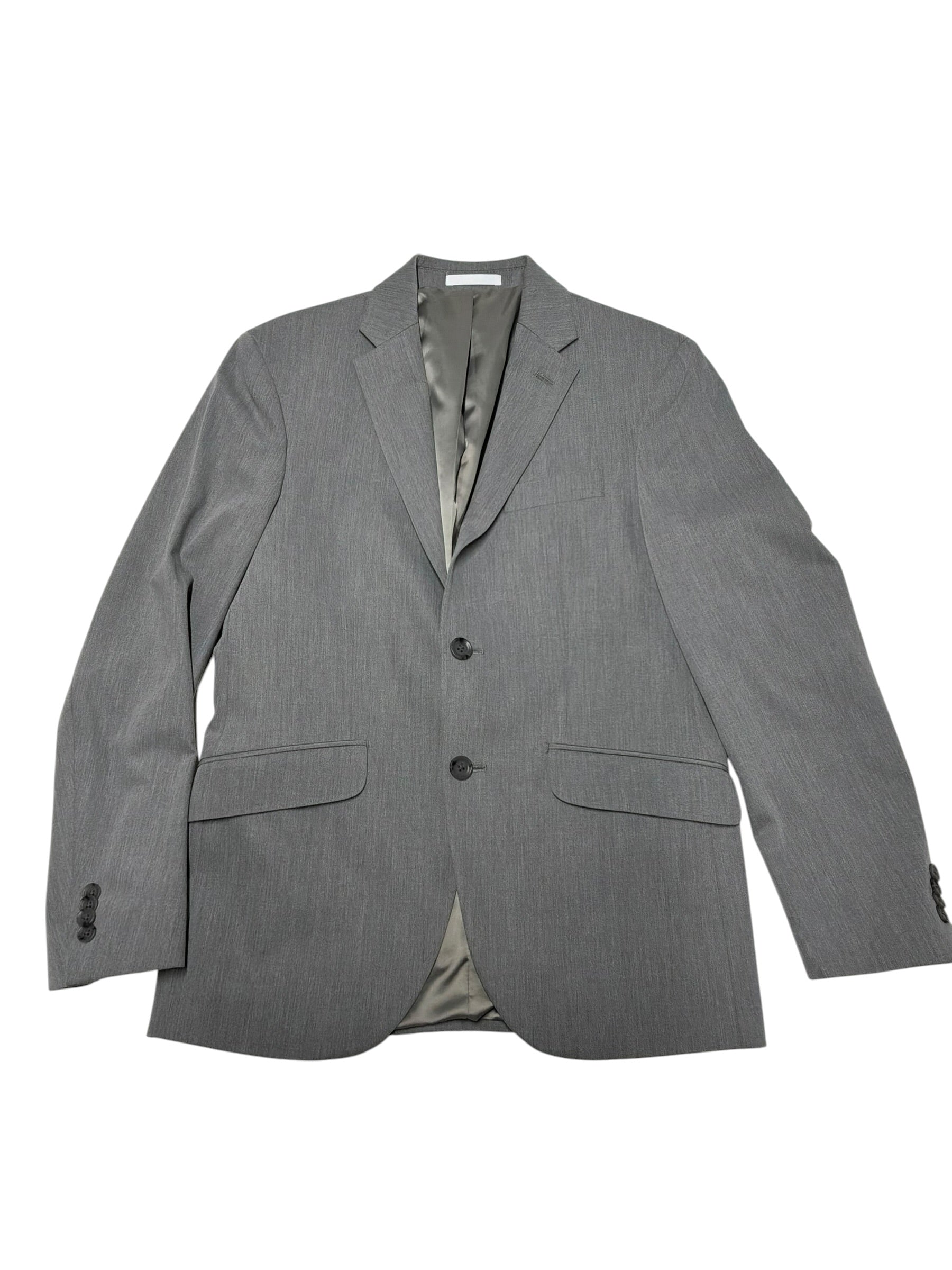Kenneth Cole Mens Slim fit Suit Jacket Blazer 38 S Grey Solid Stretch