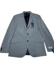Kenneth Cole Mens Slim fit Suit Jacket Blazer 40 R Seersucker Blue Check