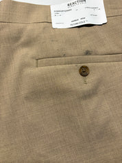 Kenneth Cole Mens Slim fit 2 Piece Suit 46 R / 40 Waist Tan Beige Solid Stretch