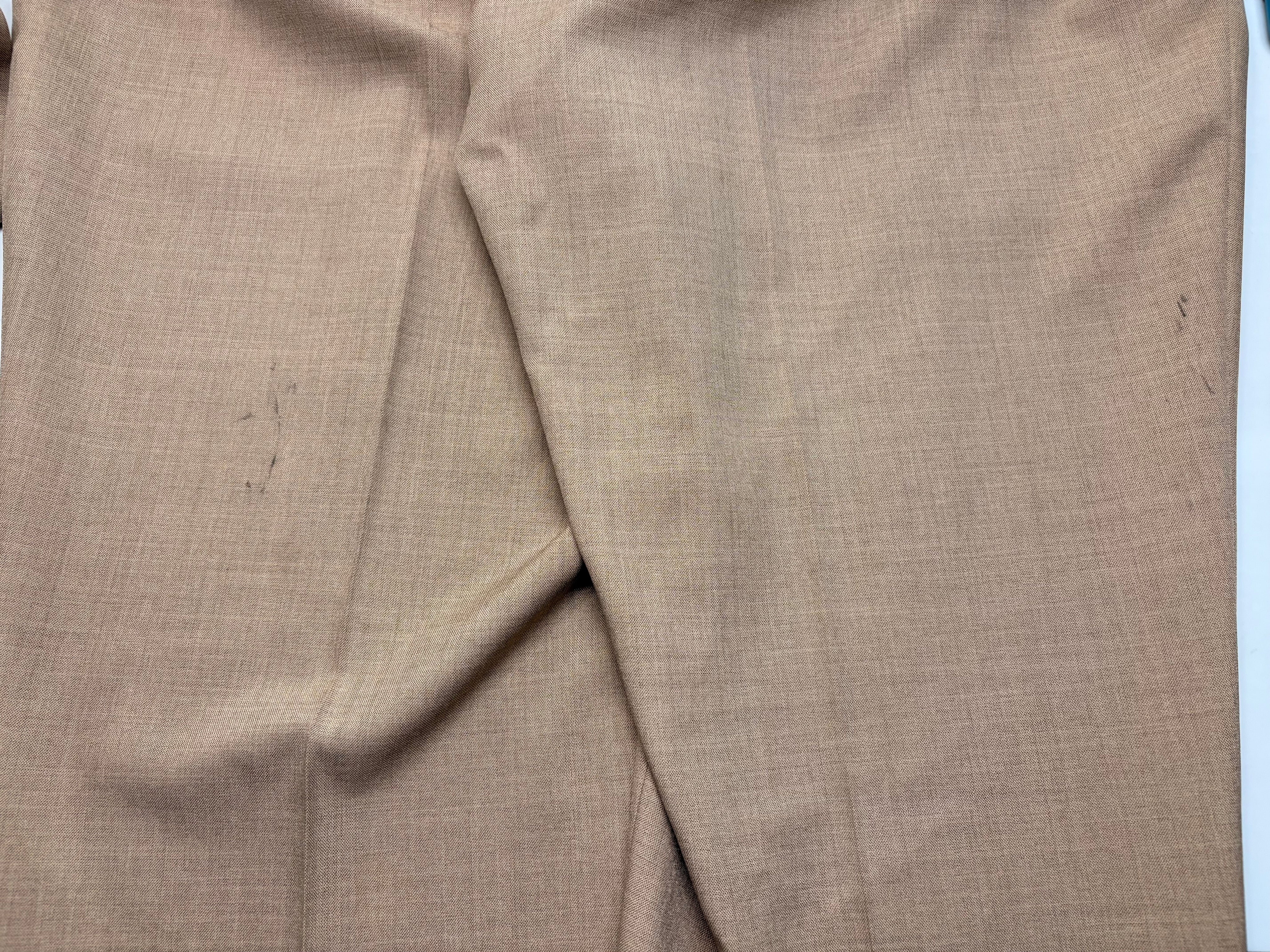 Kenneth Cole Mens Slim fit 2 Piece Suit 46 R / 40 Waist Tan Beige Solid Stretch