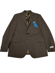 Kenneth Cole Mens Slim fit Suit Jacket Blazer 38 R Brown Solid Stretch