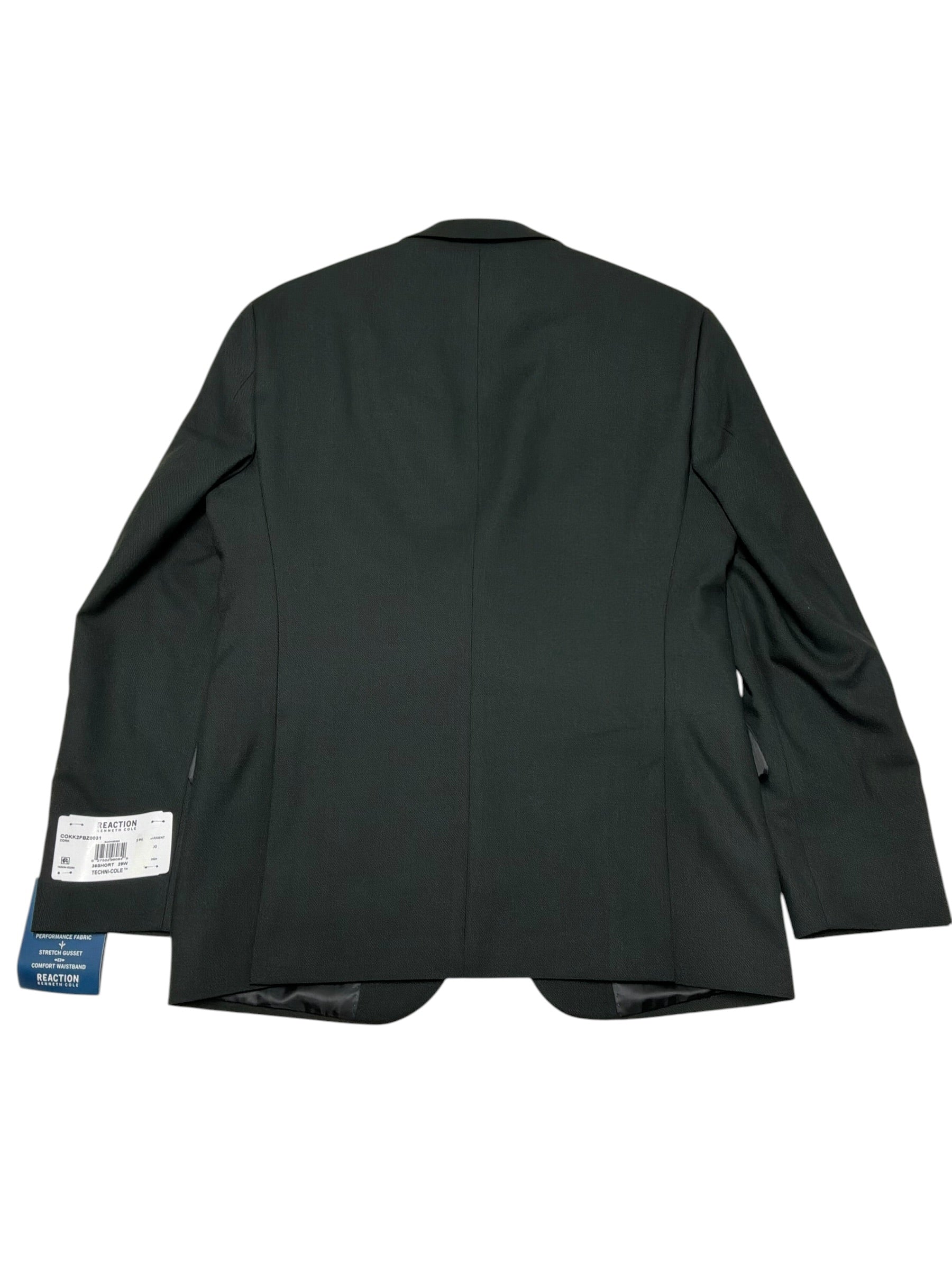 Kenneth Cole Mens Slim fit Suit Jacket Blazer 36 S Dark Green Solid Stretch