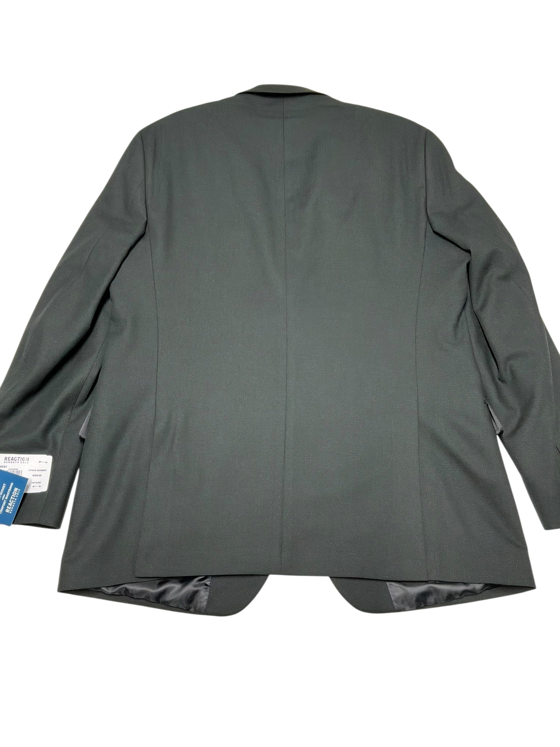 Kenneth Cole Mens Slim fit Suit Jacket Blazer 44 L Dark Green Solid Stretch