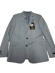 Nick Graham Mens Slim fit Suit Jacket Blazer 44 L Light Blue Windowpane