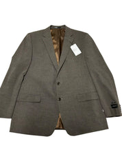 Perry Ellis Mens Modern fit Suit Jacket Blazer 46 L Brown Solid Stretch