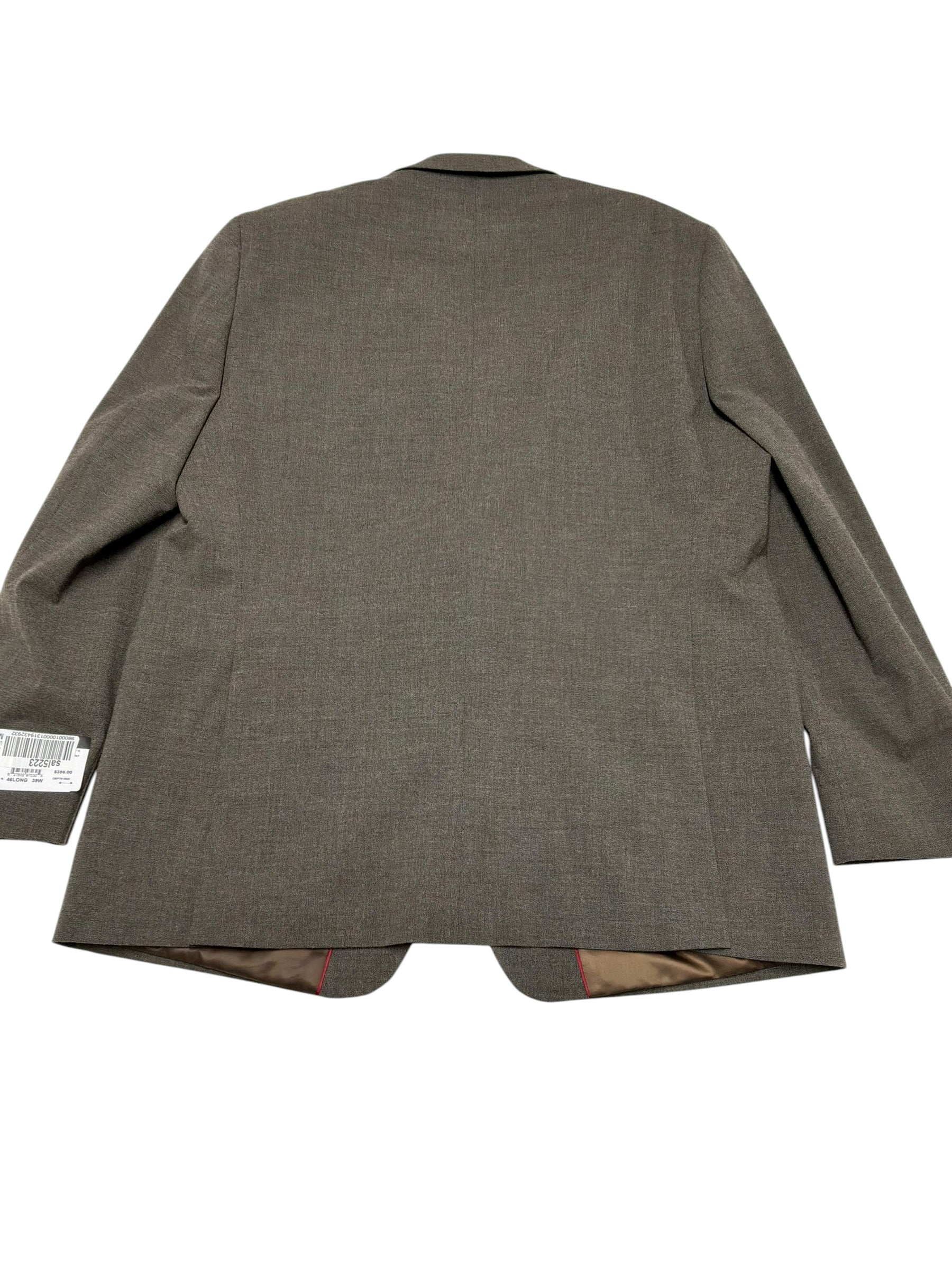Perry Ellis Mens Modern fit Suit Jacket Blazer 46 L Brown Solid Stretch
