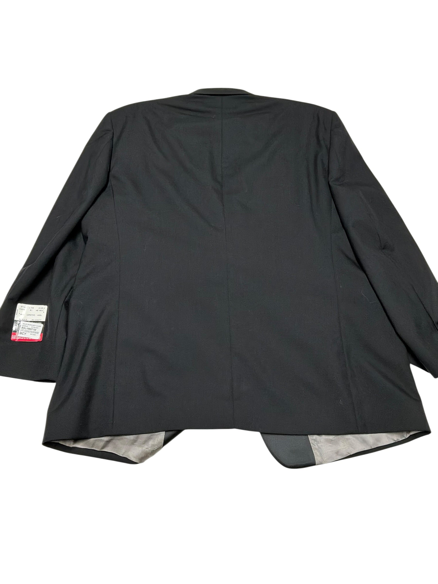 Stafford Mens Regular fit Tuxedo Jacket Blazer 48 R Black Solid Wool