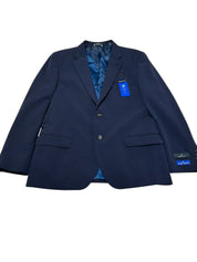 Nautica Mens Modern fit Suit Jacket Blazer 46 L Navy Blue Solid Stretch