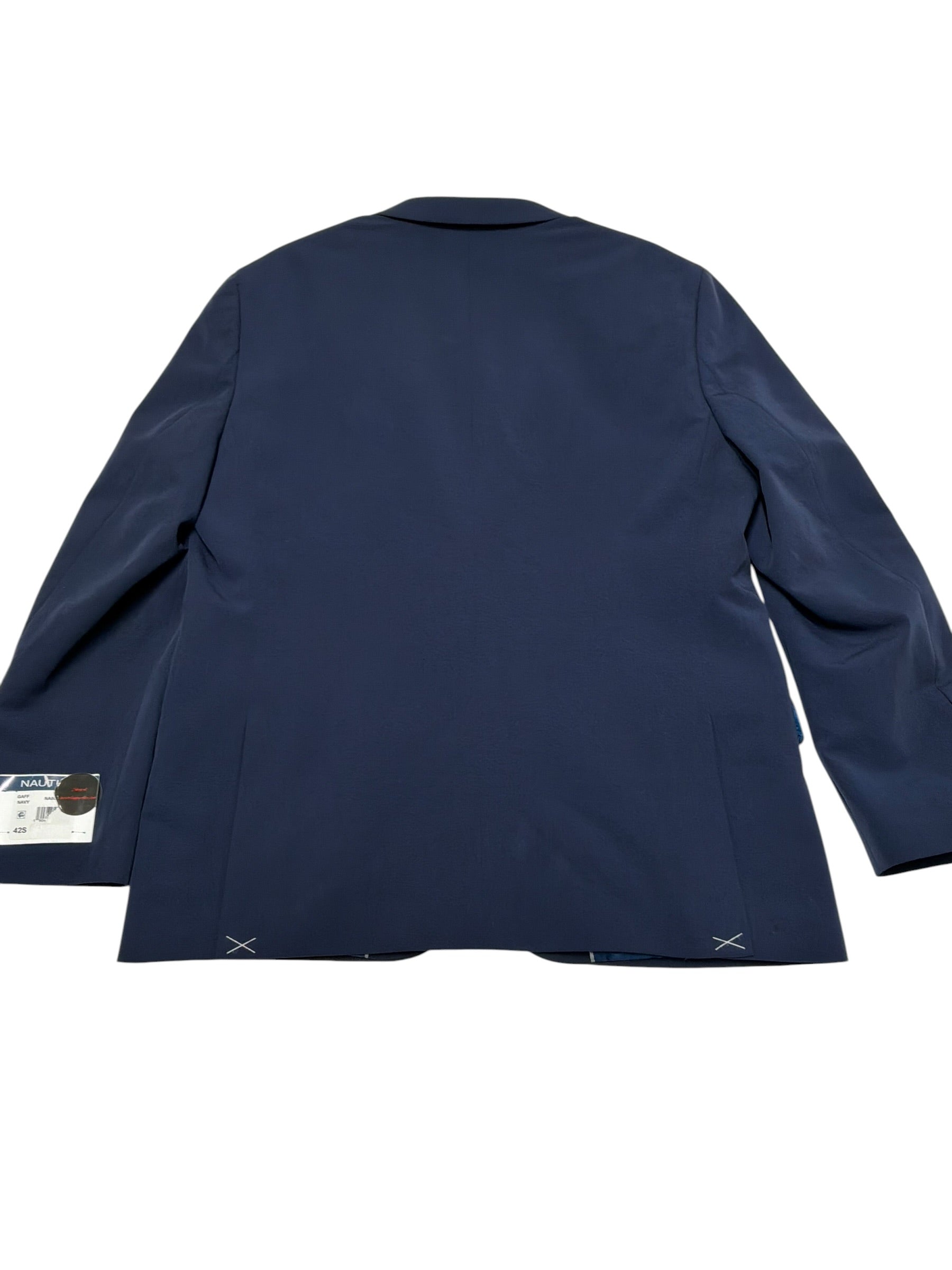 Nautica Mens Modern fit Suit Jacket Blazer 46 L Navy Blue Solid Stretch