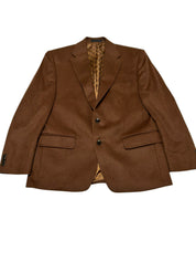 Michael Kors Mens Regular fit Sport Coat Blazer 42 S Brown Solid Wool