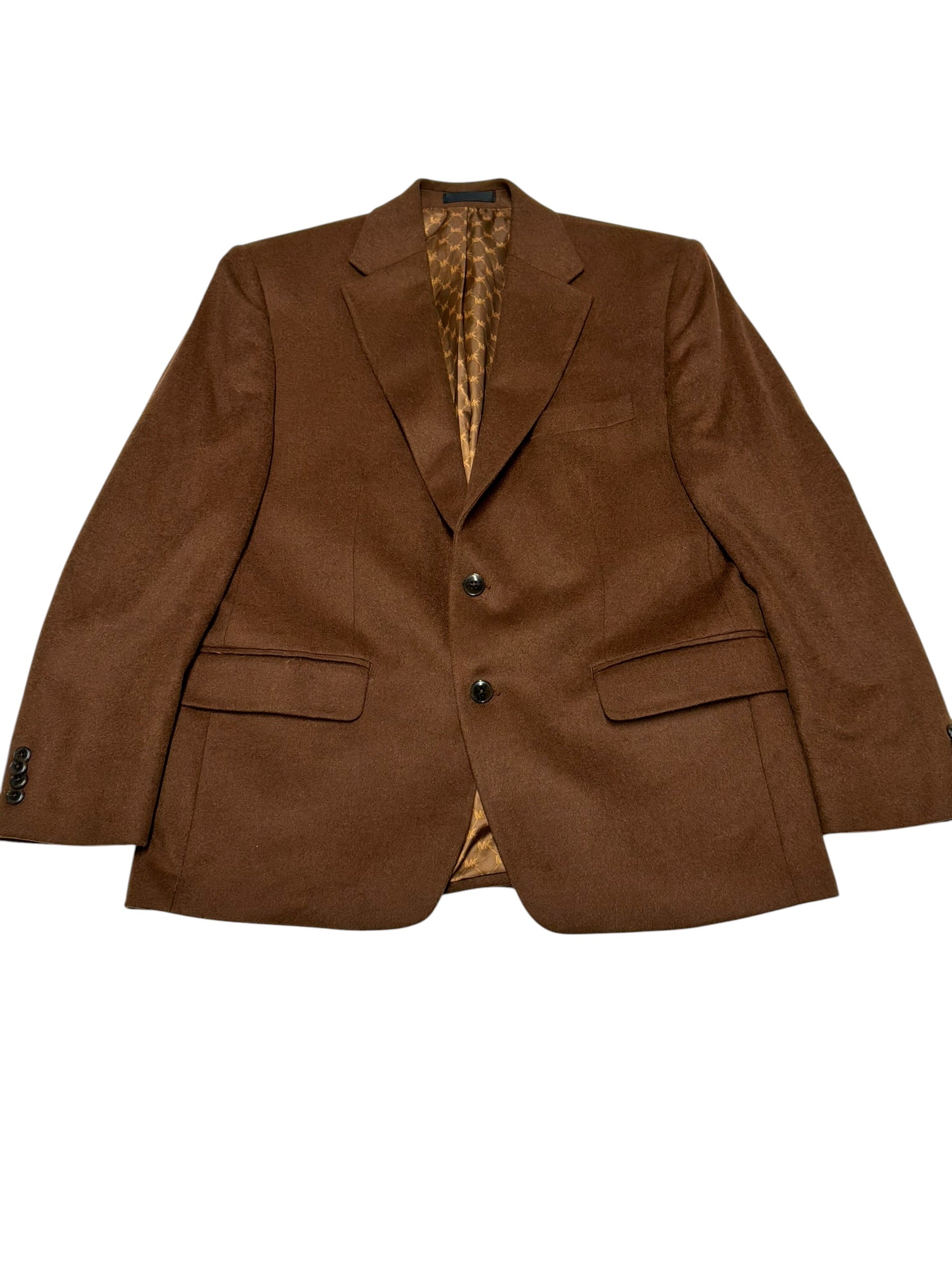 Michael Kors Mens Regular fit Sport Coat Blazer 42 S Brown Solid Wool