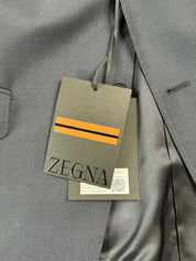 Z Zegna Mens Slim Fit Suit EU 50L US 40L 34 Pant D8 Navy Blue Wool ITALY