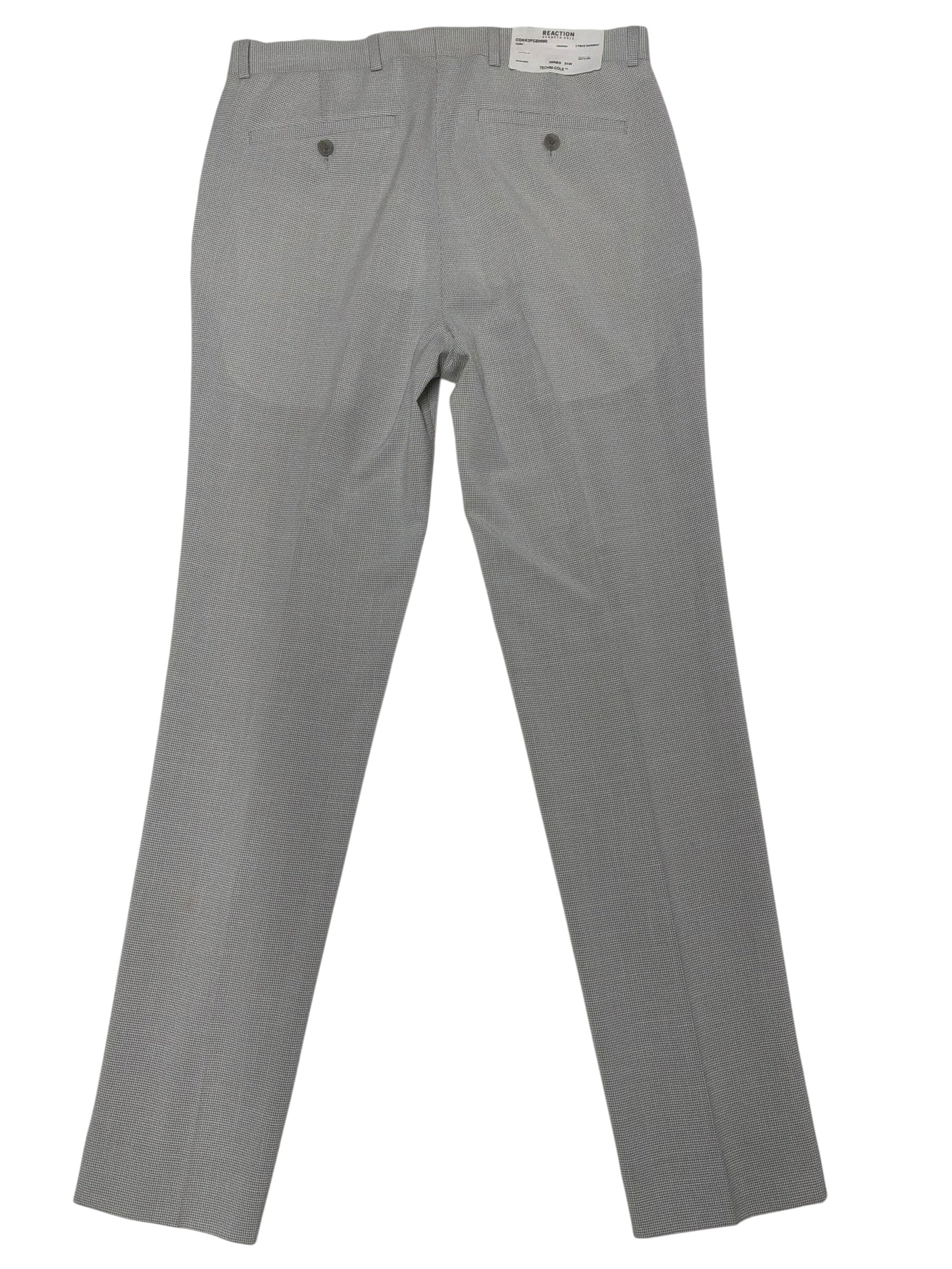 Kenneth Cole Mens Slim fit Dress Pants 31 / 32 Seersucker Light Grey Check