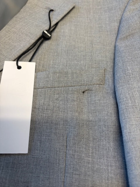 Dkny Mens Modern fit 2 Piece Suit 38 S / 31 Waist Light Grey Solid Stretch