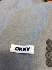 Dkny Mens Modern fit 2 Piece Suit 38 S / 31 Waist Light Grey Solid Stretch