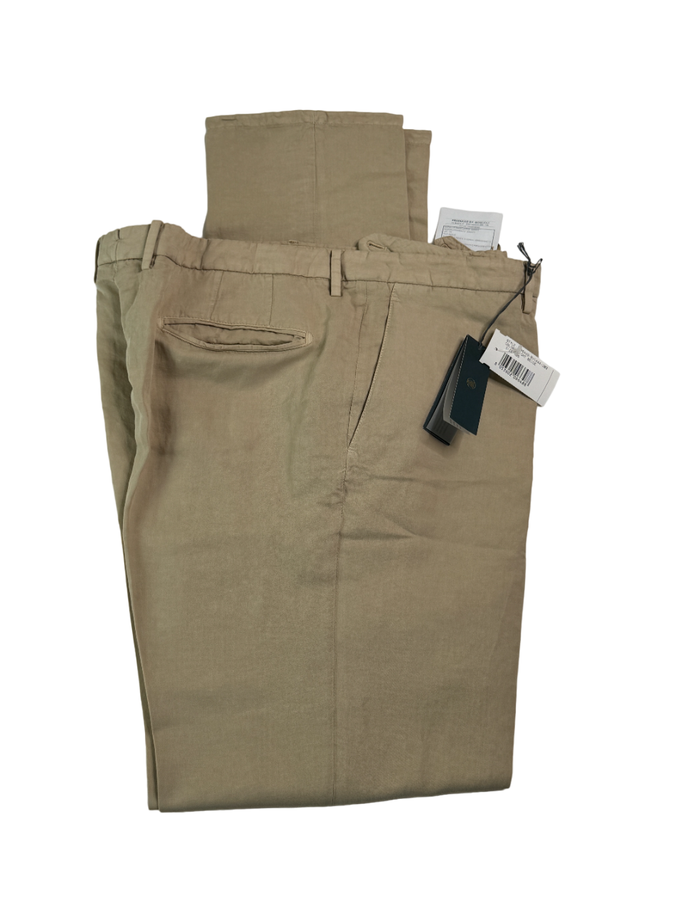 Boglioli Slim Fit Tan Garment Dyed Dress Pants EU 56 US 40 Linen Tan