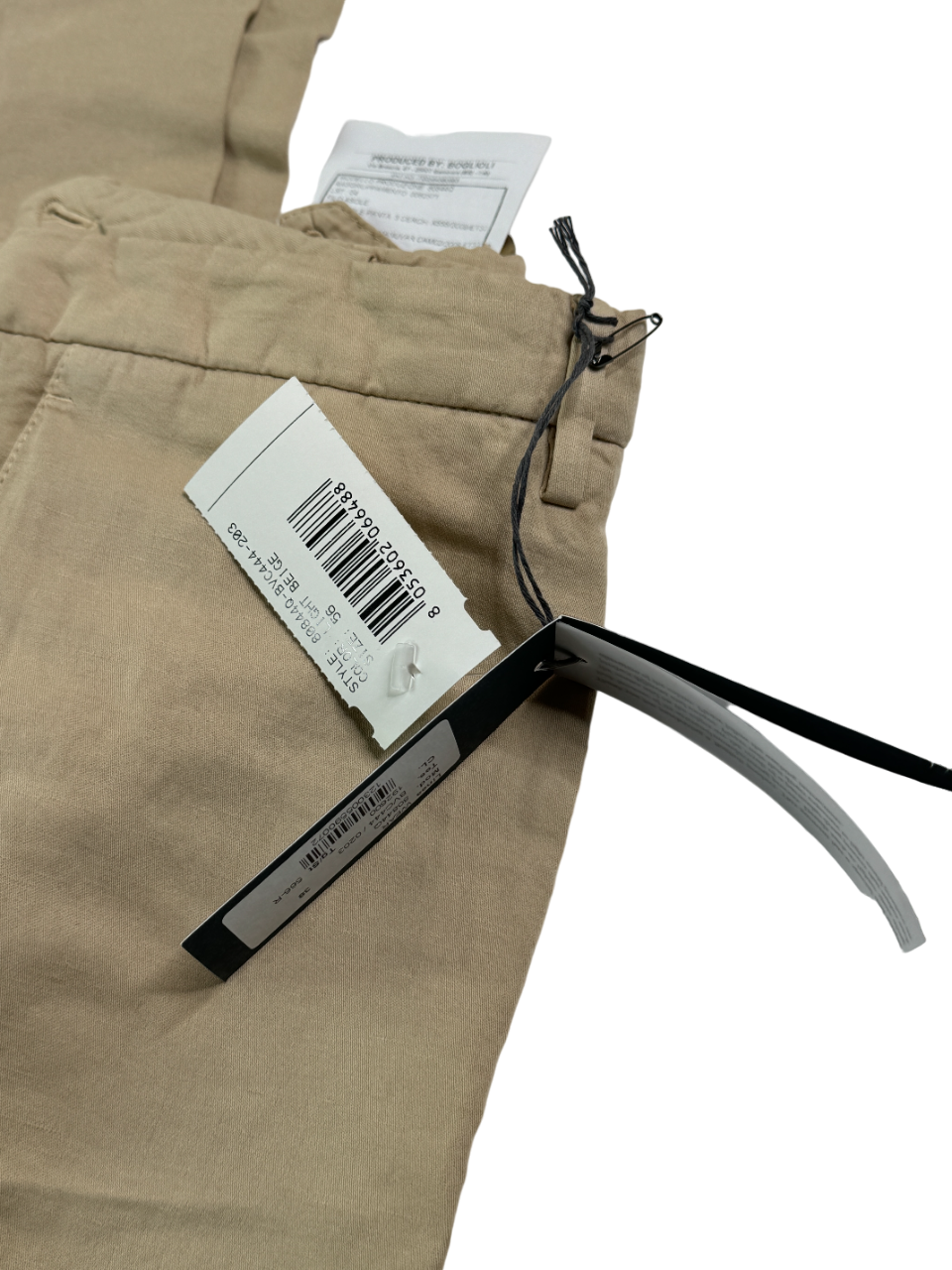 Boglioli Slim Fit Tan Garment Dyed Dress Pants EU 56 US 40 Linen Tan