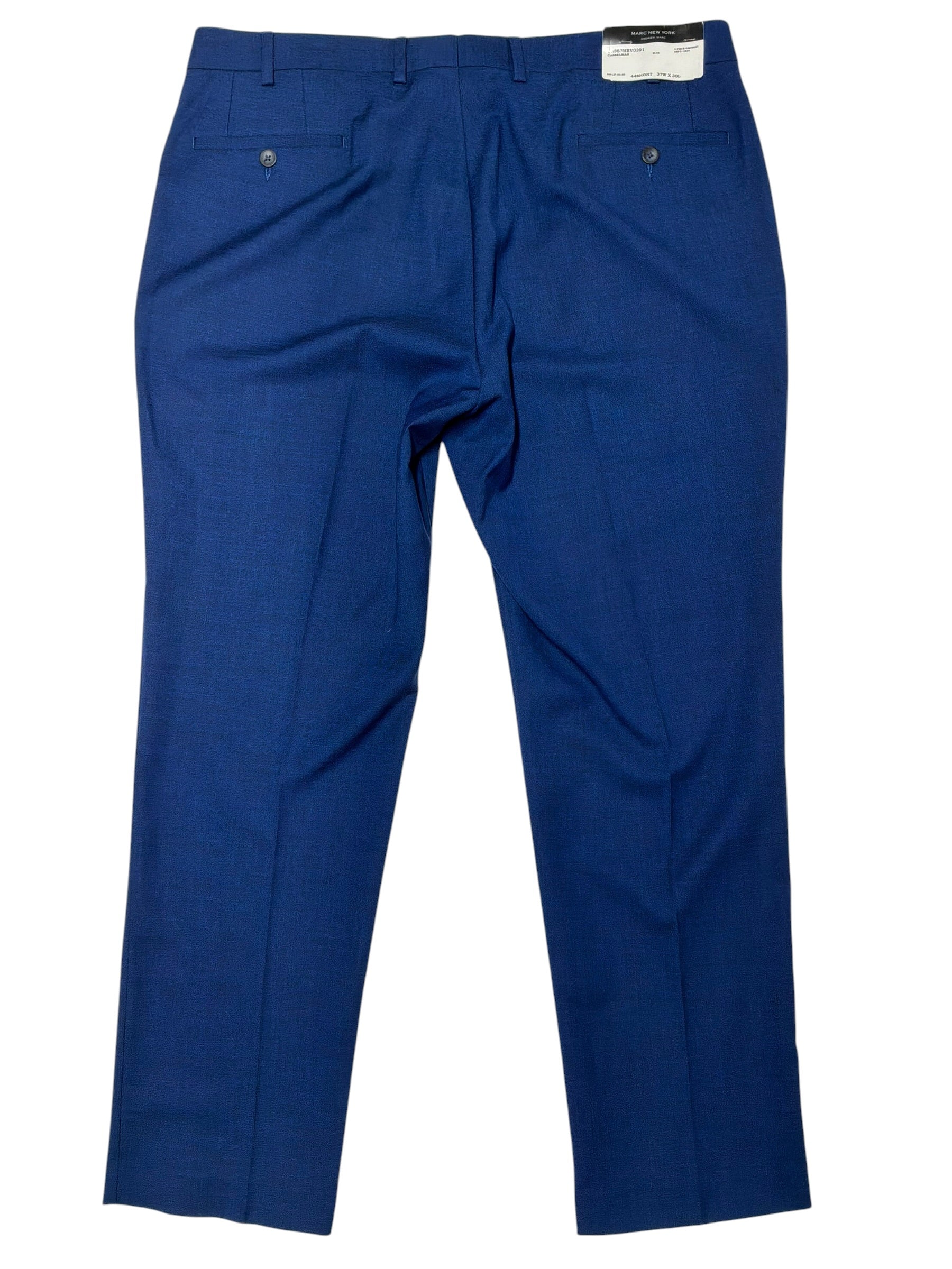 Andrew Marc Mens Slim fit Dress Pants Pants 37 / 30 Blue Solid