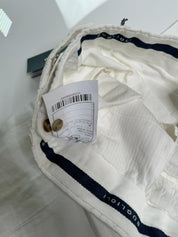 Boglioli Slim Fit White Linen Blend Dress Pants EU 50 US 34 White