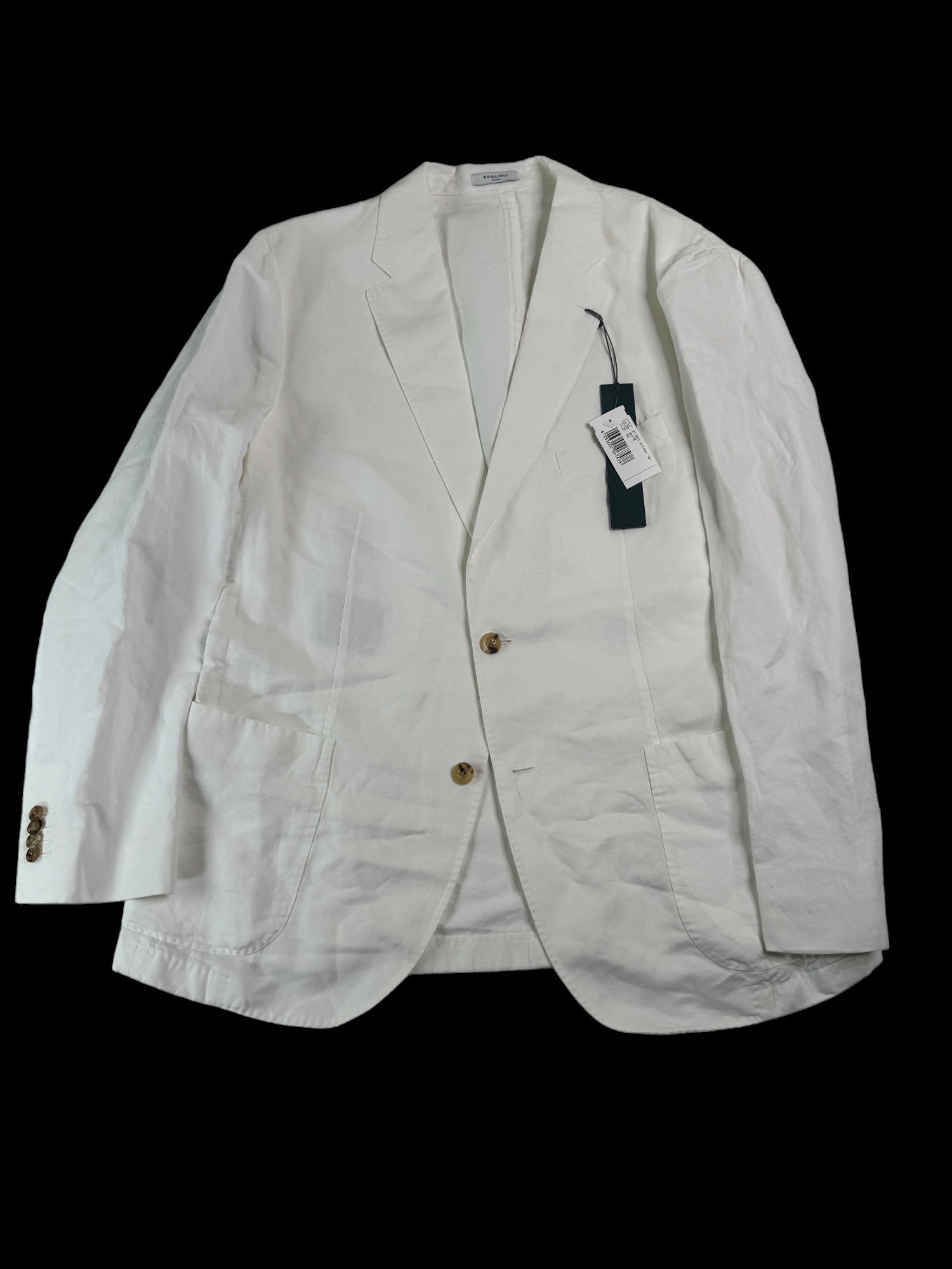 Boglioli Garment Dyed Cotton & Linen Slim Fit Suit EU 56R US 46R / 38W White