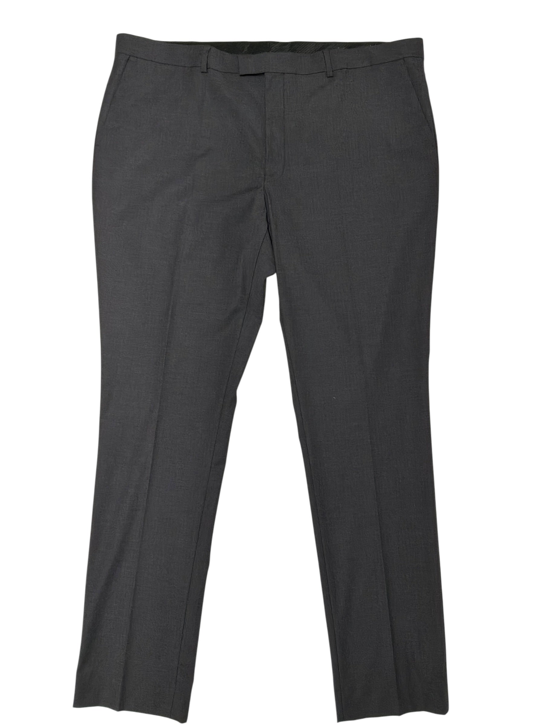 Nick Graham Mens Slim fit Dress Pants 43 / 34 Charcoal Grey Striped