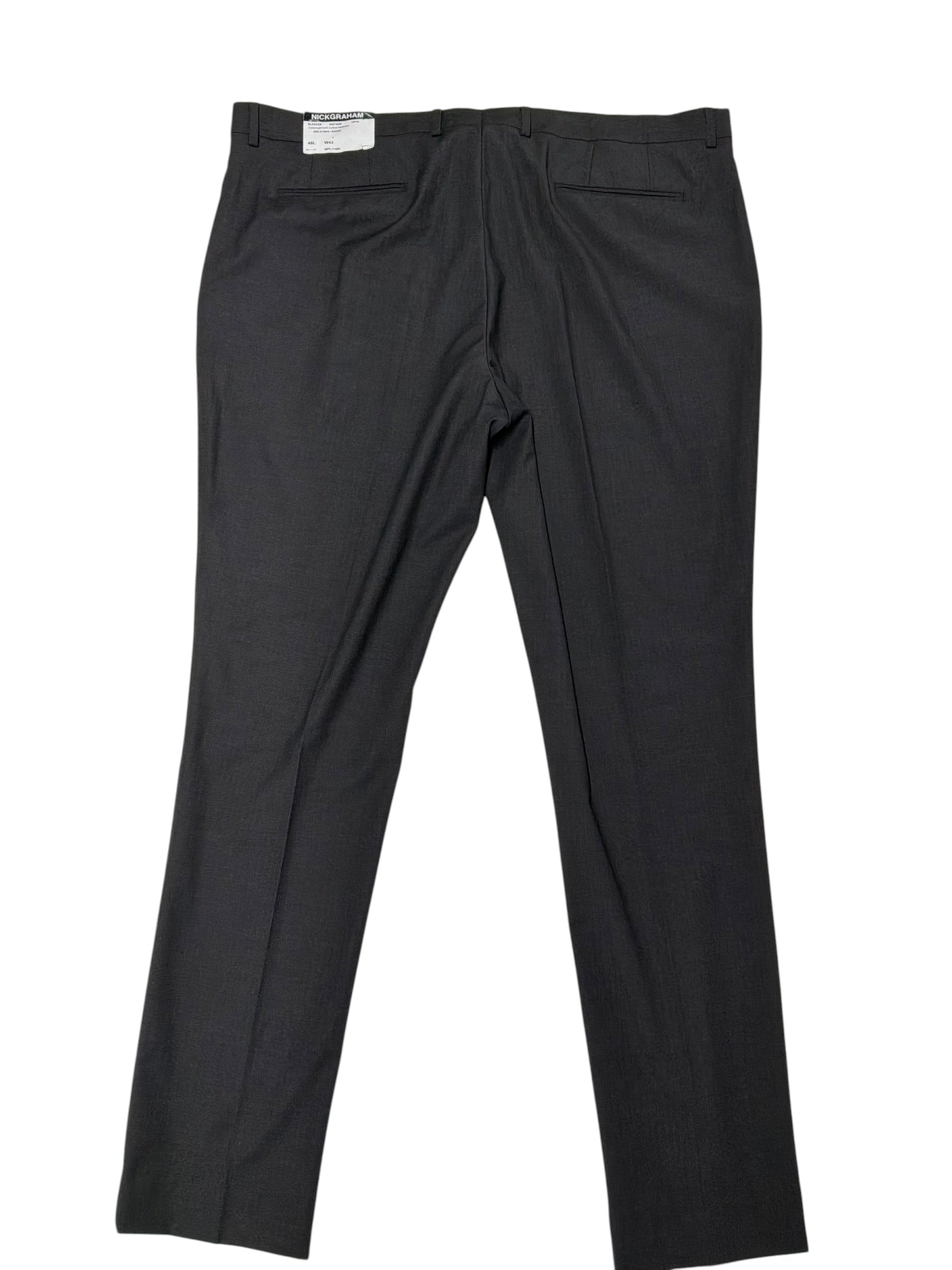 Nick Graham Mens Slim fit Dress Pants 43 / 34 Charcoal Grey Striped