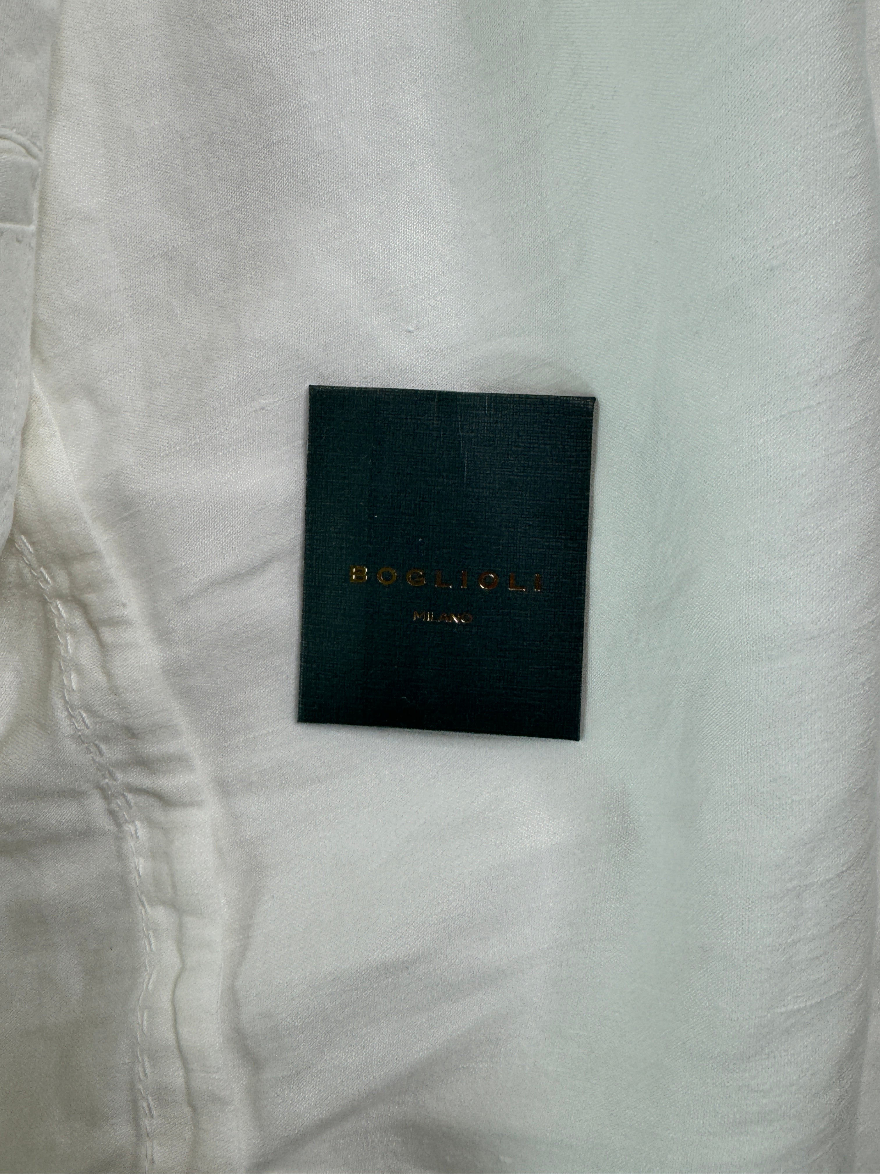 Boglioli Garment Dyed Cotton & Linen Slim Fit Suit EU 56R US 46R / 38W White